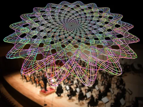 The frequency spectrum can be visualized as lines of different sizes and colors The frequency spectrum can be visualized as lines of different sizes and colors