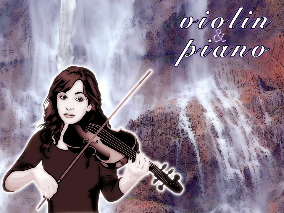 Amazing waterfalls and beautiful melodies of violin, piano & saxophone